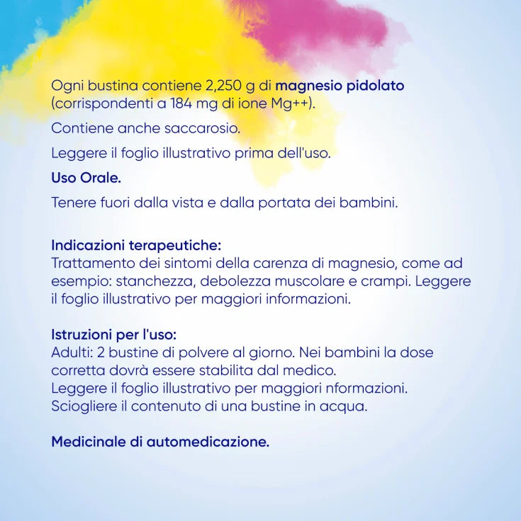 Mag 2 Magnesio Pidolato 1,5g/10ml Soluzione Orale 20 Bustine Aroma Arancia