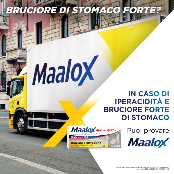 Maalox Senza Zucchero 30 Compresse Limone 400+400mg