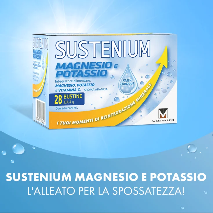 Sustenium Magnesio Potassio gusto arancia 28 Buste Promo