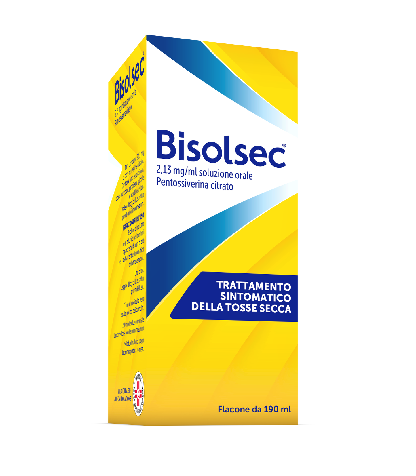 Bisolsec sciroppo per tosse secca, azione rapida, adulti e bambini 6+, 190ml