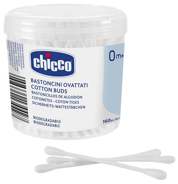 Chicco Bastoncini Ovattati 160 Pezzi - Cotton Fioc per Neonati