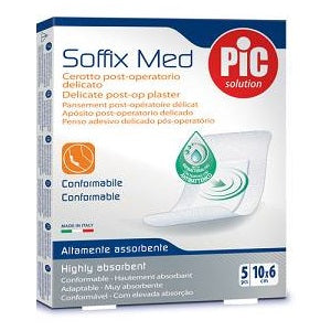 PiC Soffix Med Cerotto Post-Operatorio Delicato 10x6cm 5 Pezzi