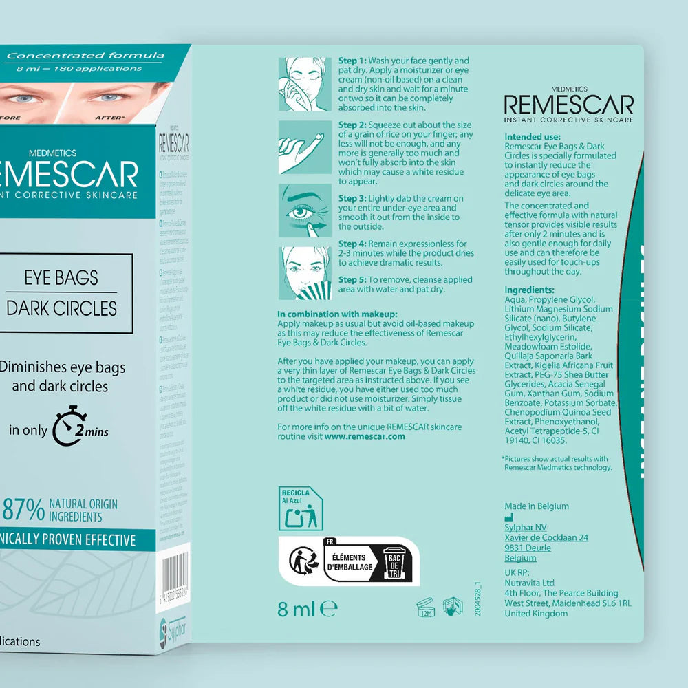 Remescar Borse Occhiaie, 180 Applicazioni, 8ml