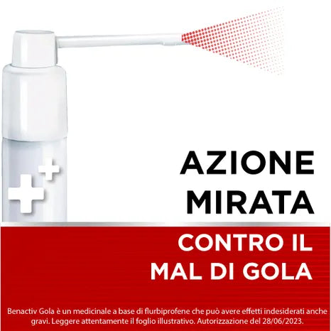 Benactiv Gola Spray Per Mal di Gola 15ml 0,25%
