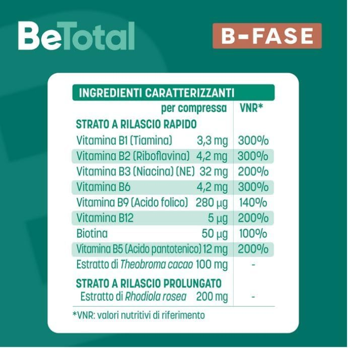 BeTotal B-Fase Integratore per Stanchezza 20 Compresse