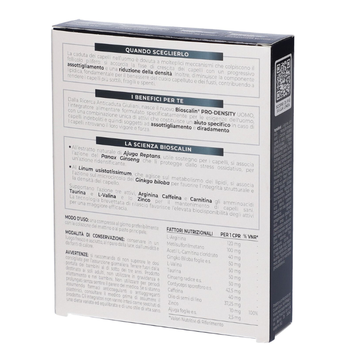 Bioscalin Pro Density 60 Compresse, Integratore Capelli Uomo, Per capelli più vigorosi, Formato convenienza 2 mesi