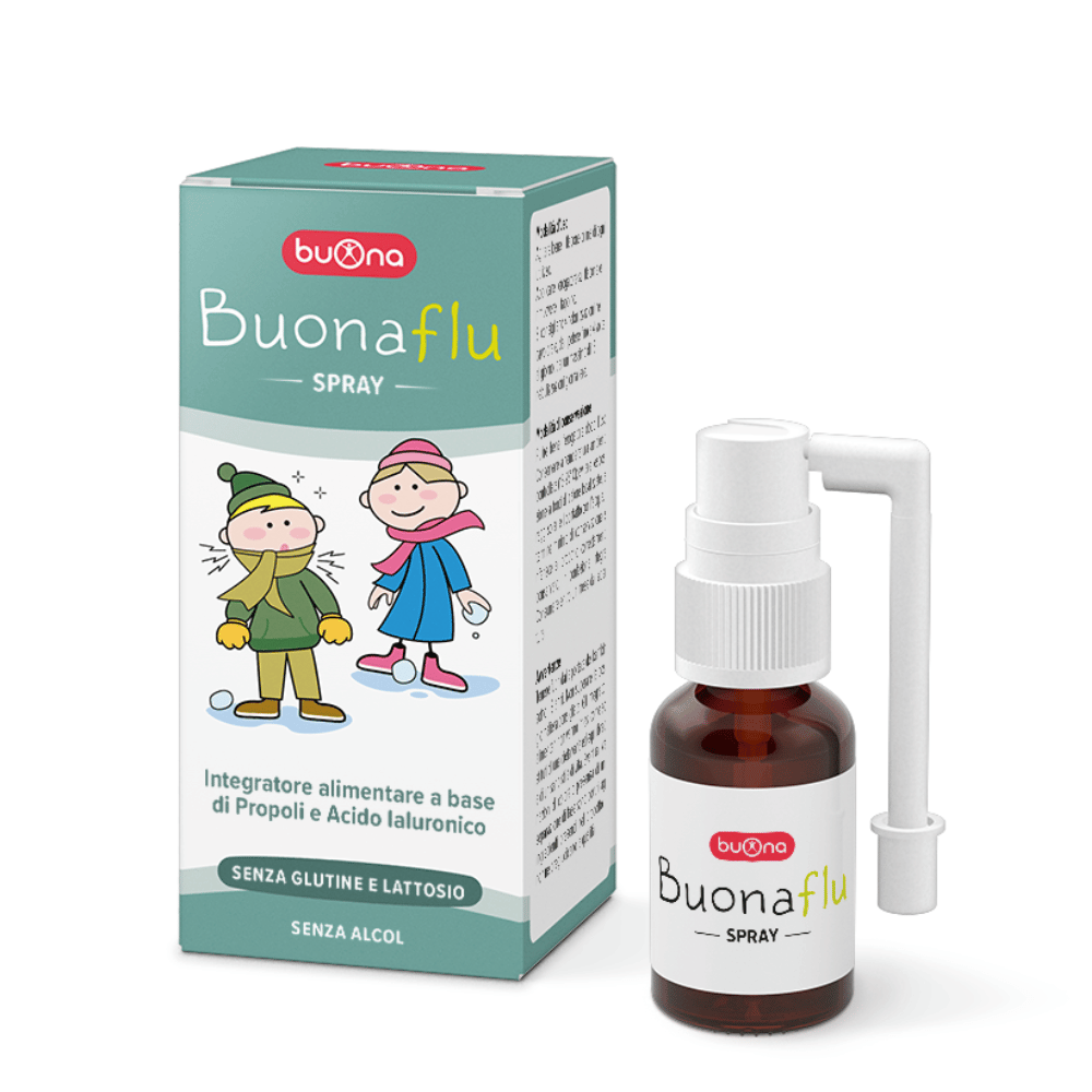 Buonaflu Spray - integratore per gola con propoli e acido ialuronico 20 ml