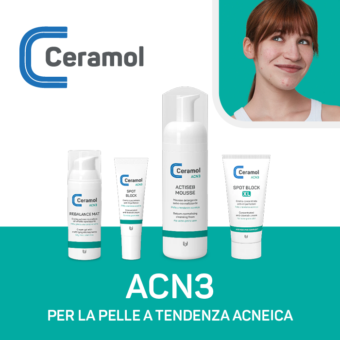 Ceramol Rebalance Mat Crema Gel Opacizzante Per Pelle Grassa a Tendenza Acneica 50ml