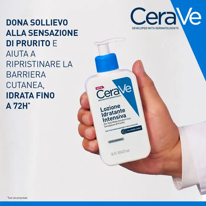 Cerave Lozione Idratante Intensiva, Per Pelli Molte Secche Viso e Corpo, a Rapido Assorbimento, 236ml
