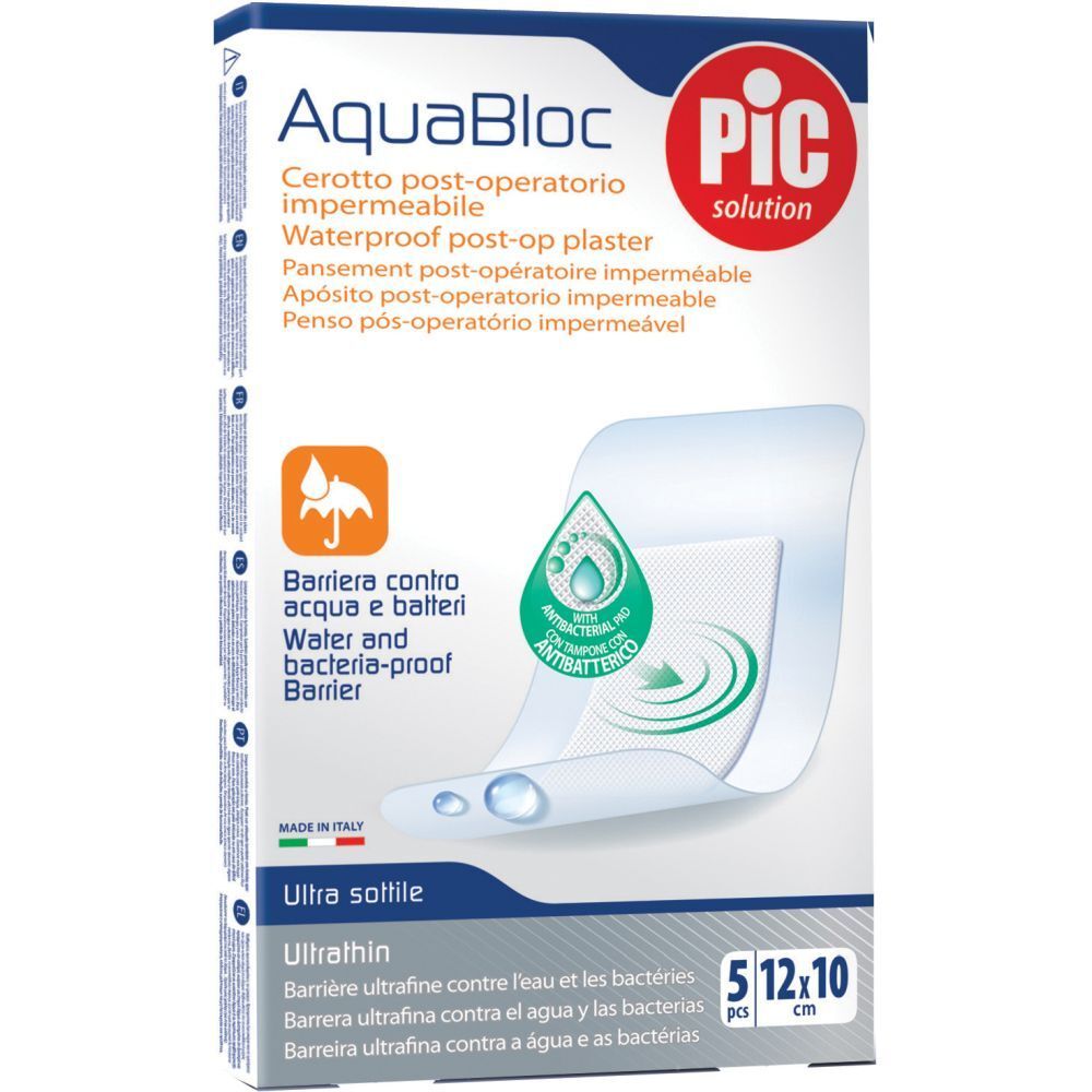 Cerotto Pic Aquabloc 10X12 Sterile Antibatterico 5 Pezzi