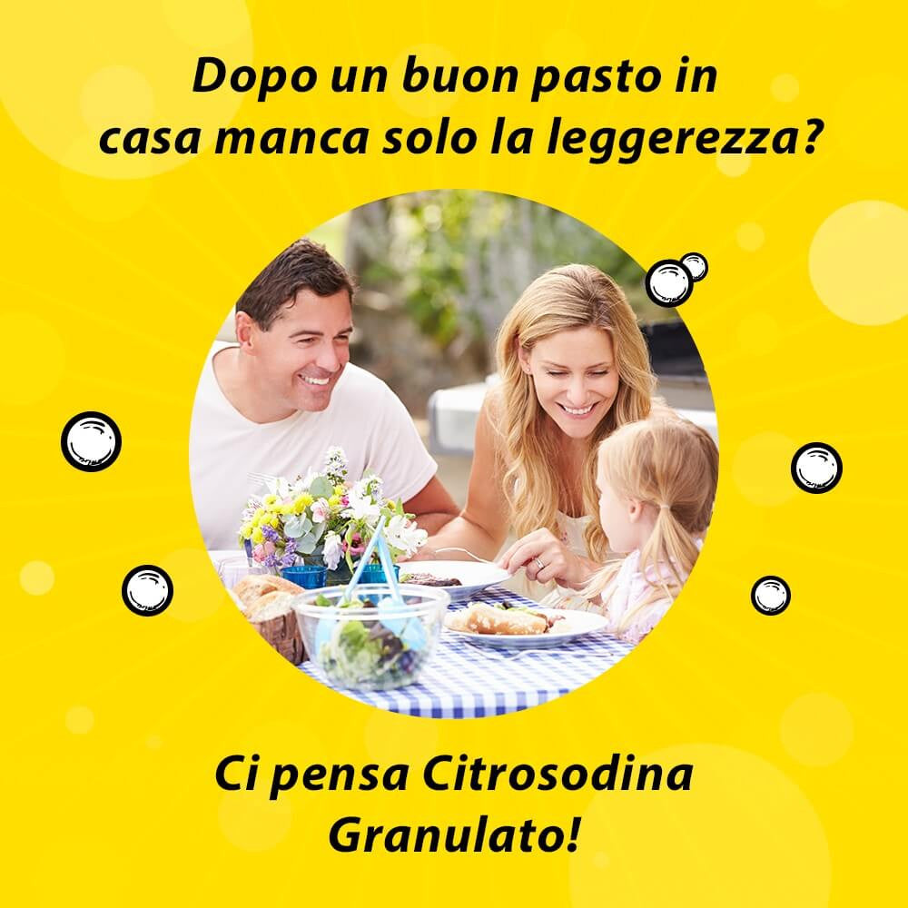 Citrosodina Classica in Granuli Effervescente Digestivo Rinfrescante per Digestione Difficile con Acido Citrico e Bicarbonato di Sodio, 150g