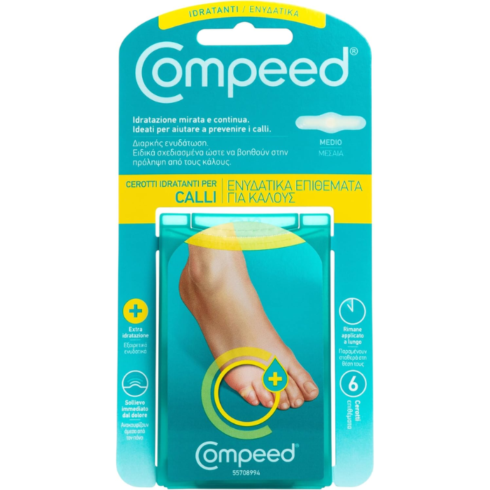 COMPEED Cerotti Callifughi Idratanti a lunga durata - Per calli. Studiati per combattere i calli sul nascere, 6 Cerotti