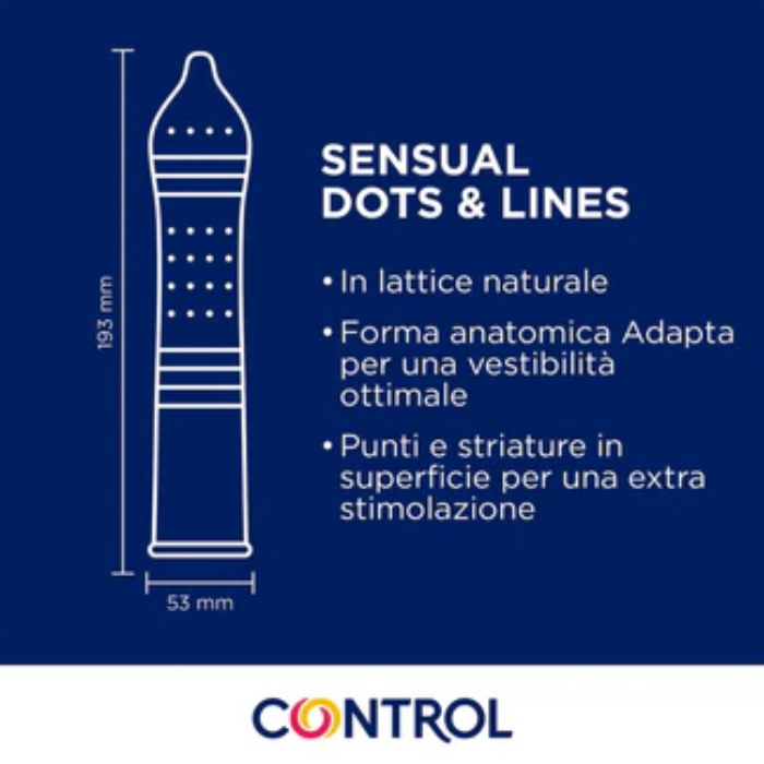 Control Sensual Dots & Lines Profilattici 6 pezzi