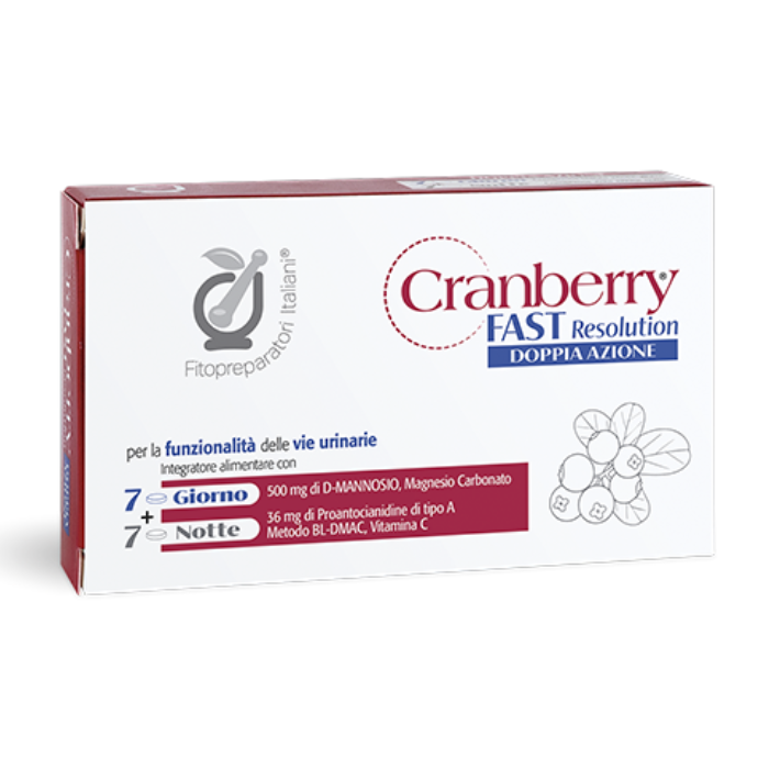 Fitopreparatori Italiani Cranberry Fast Resolution 7 Giorno + 7 Compresse Notte