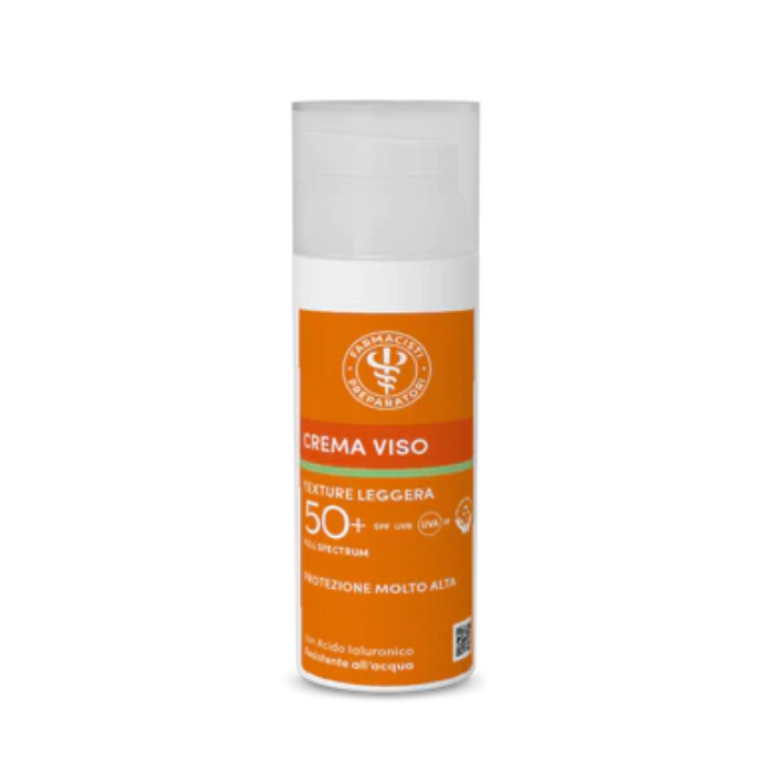 crema solare viso spf50 farmacisti preparatori texture leggera