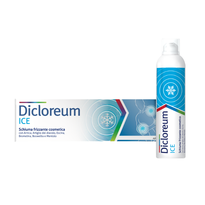 Dicloreum ICE Spray Schiuma Frizzante per Traumi e Contusioni Muscolari