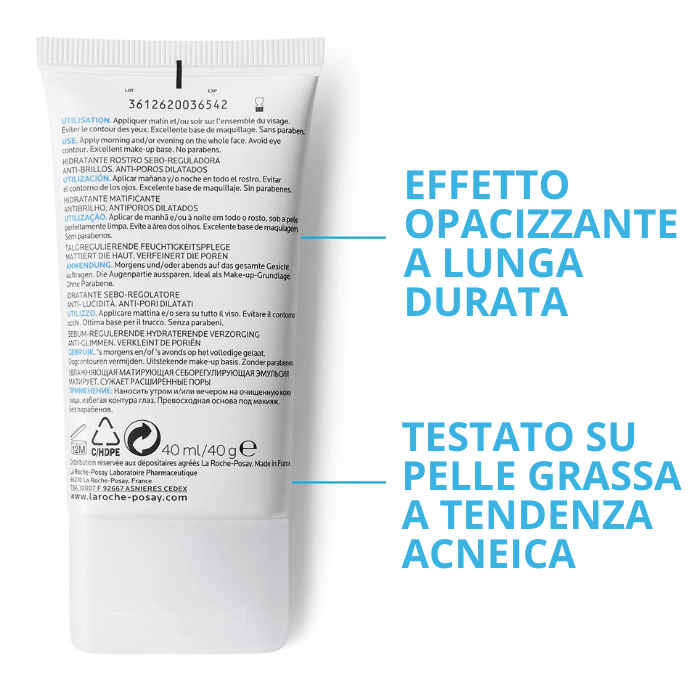 La Roche Posay Effaclar Mat Crema Idratante Sebo-regolatore Pelle Grassa 40ml