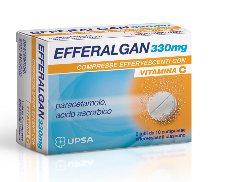 Efferalgan Paracetamolo con Vitamina C, 20 Compresse Effervescenti 330+200mg