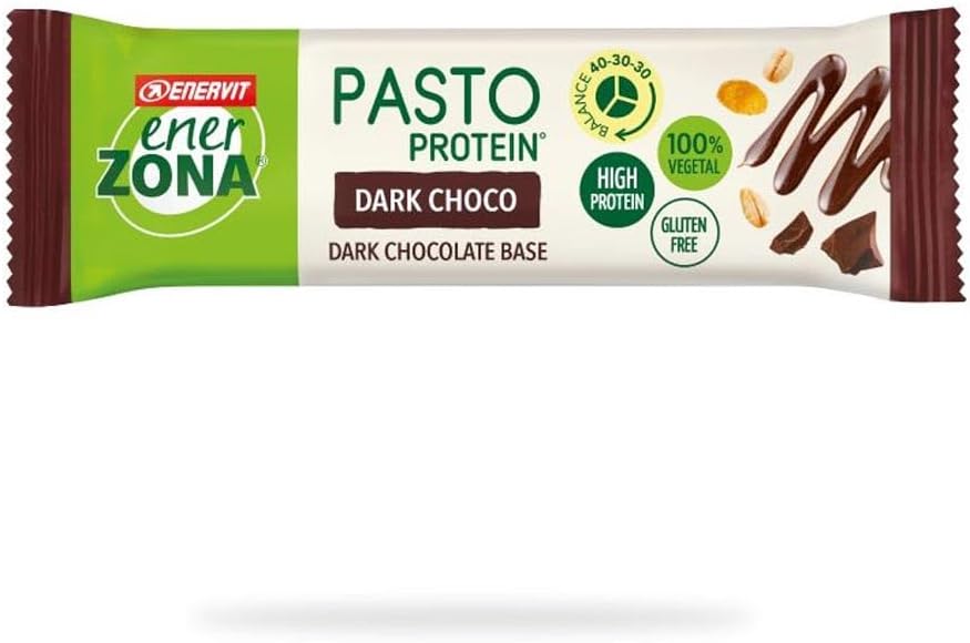 Enerzona Pasto Protein - Barretta Sostitutiva del Pasto Cioccolato fondente, 55g
