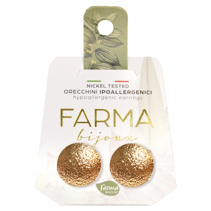Farma Bijoux Orecchino Bottone Gold Satinato