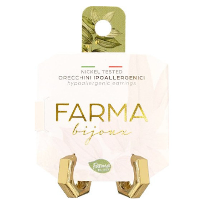 Farma Bijoux Orecchini Cerchio Ottagono Gold