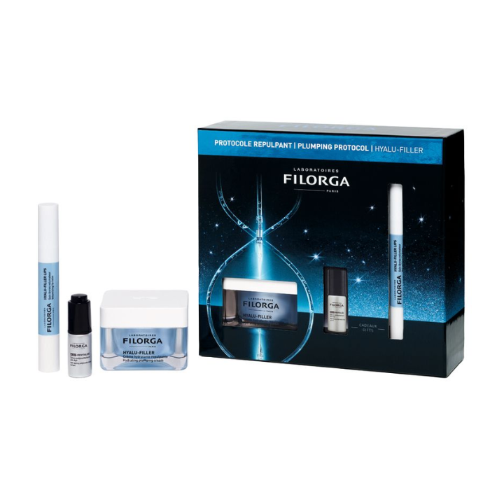 Filorga Cofanetto Hyalu-Filler Protocollo Rimpolpante - Crema viso 50ml + Siero 5ml + Balsamo Labbra 4g