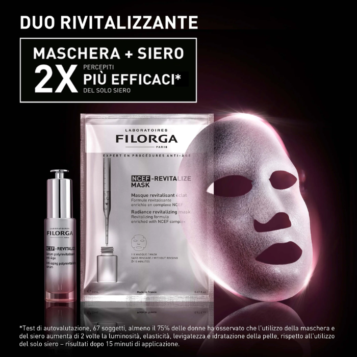 Filorga NCEF Revitalize Mask, Maschera In Tessuto Rivitalizzante di Luminosità