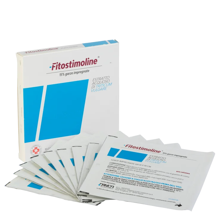 fitostimoline 15% garze impregnate 10 pezzi