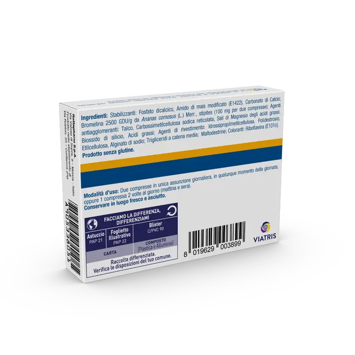 Fortilase 20 Compresse, Integratore Alimentare a base di Bromelina