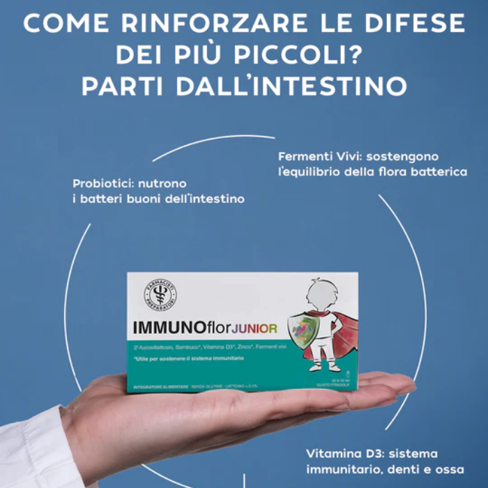 Immunoflor Junior, Integratore per le Difese Immunitarie, 10 Flaconcini, Farmacisti Preparatori