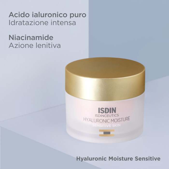 Isdin Hyaluronic Moisture Crema Pelle Sensibile Viso Con Acido Ialuronico 50g