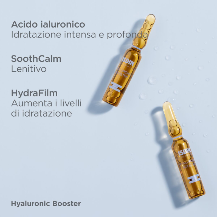Isdin Isdinceutics Hyaluronic Booster, Siero idratante e calmante intensivo, 10 Fiale