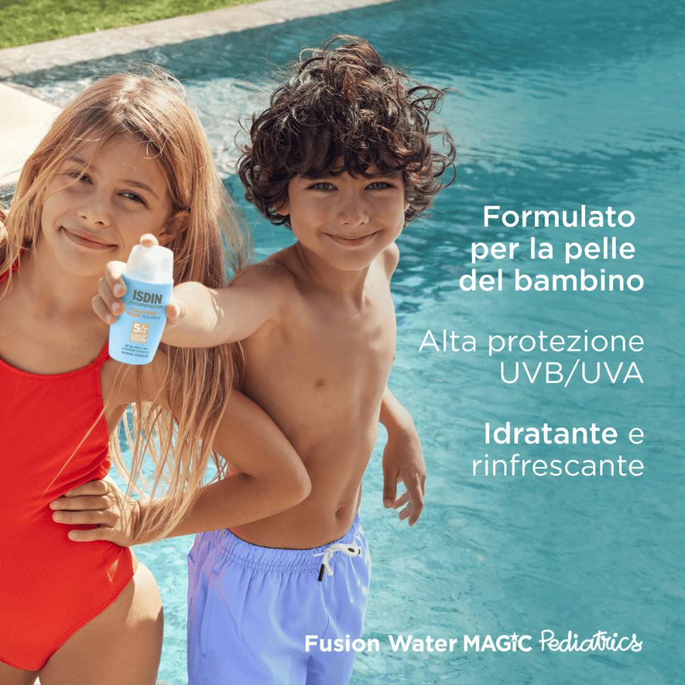 Isdin solare Fusion water Magic Pediatric spf 50+ - Protezione solare viso bambini 50ml