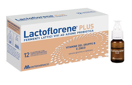 Lactoflorene Plus - A base di Fermenti Lattici con Zinco e Vitamina B per l’Equilibrio della Flora Intestinale (12 Flaconcini)