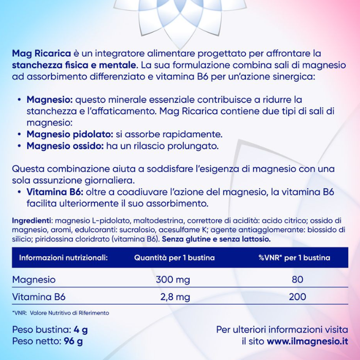 Mag Ricarica, Contro la Stanchezza Mentale e Fisica, 24 Bustine