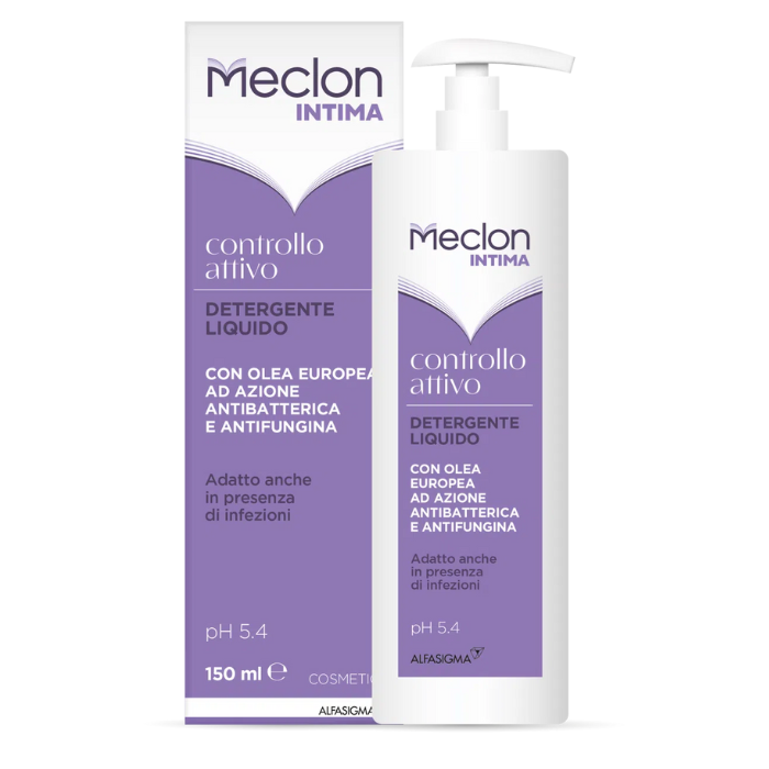 Meclon Intima Controllo Attivo - Detergente Intimo Liquido Ad Azione Antibatterica e Antifungina, 150ml