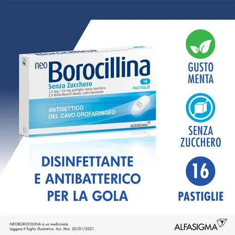 Neoborocillina 16 Pastiglie Senza Zucchero