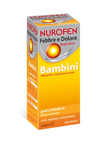 Nurofen Febbre E Dolore Bambini 100mg/5ml Gusto Arancia Senza Zucchero 150ml