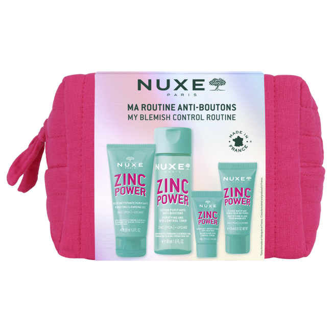 Nuxe Zinc Power Trousse Anti-imperfezioni, Routine Completa, 4 Prodotti