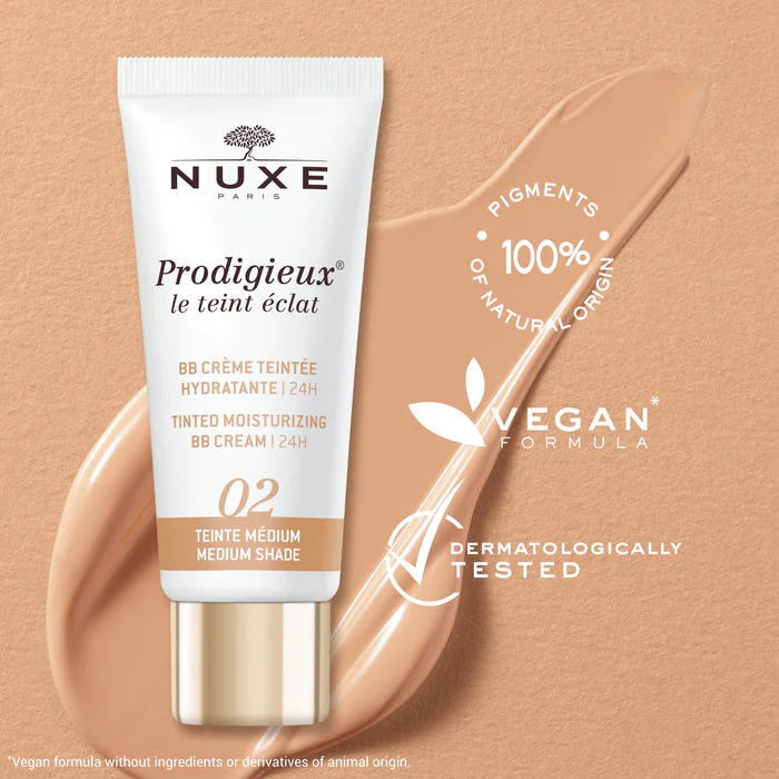Nuxe prodigieux crema colorata idratante, tonalità Media 02, 30ml