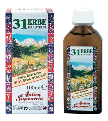 Olio 31, Puro Estratto di 31 Erbe Officinali, Bottiglia Vetro 100ml