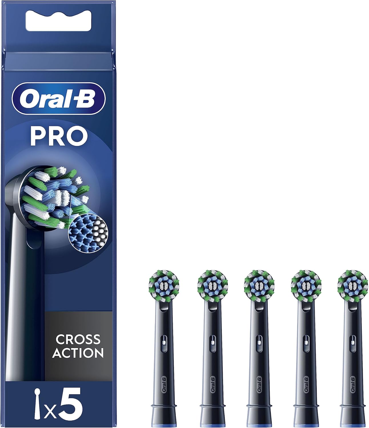 Oral-B Testine Di Ricambio Pro Cross Action Black, 5 Testine