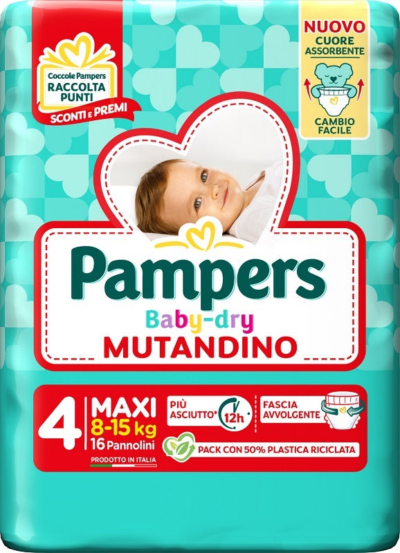 Pampers Babydry Mutandino Taglia 4 (8-15 Kg) 16 Pezzi