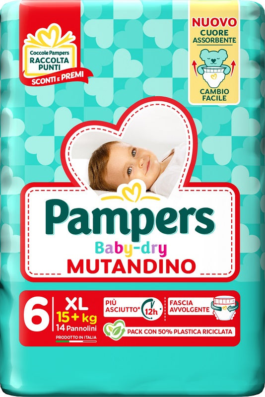 Pampers Mutandino Baby Dry 6 XL 14 Pezzi