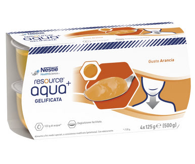 Nestle Resource Aqua+ Gelificata Gusto Arancia, 4x125g