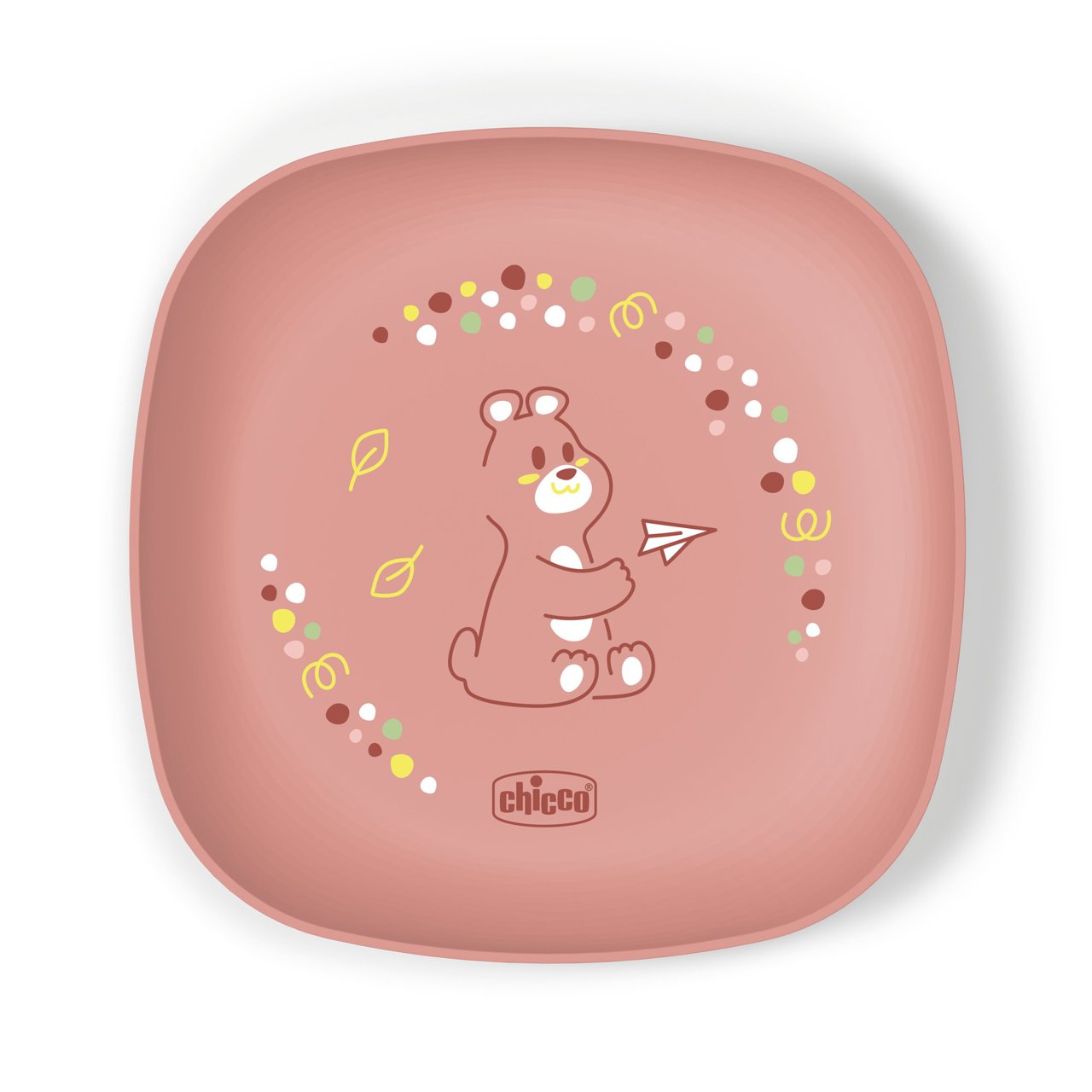 Chicco Set Piatto Piano e Ciotola Per Bambini, 12+ Mesi, Colore rosa