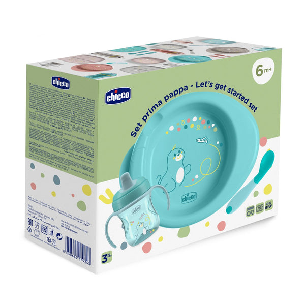 Chicco Set Prima Pappa 6+ Mesi, Azzurro