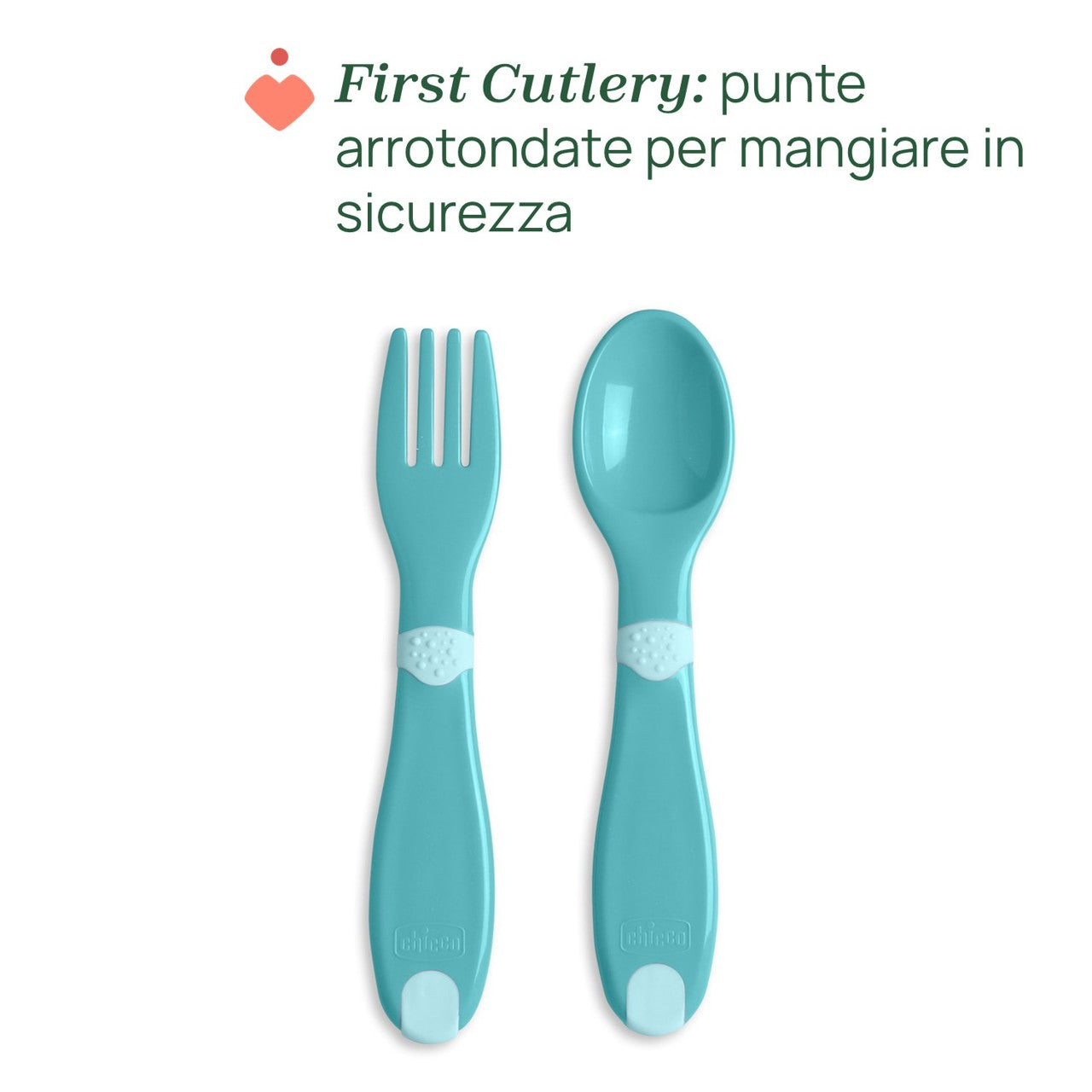 Chicco Set Pappa, Piattini e Posate Per Bambini, Azzurro, 12+ Mesi