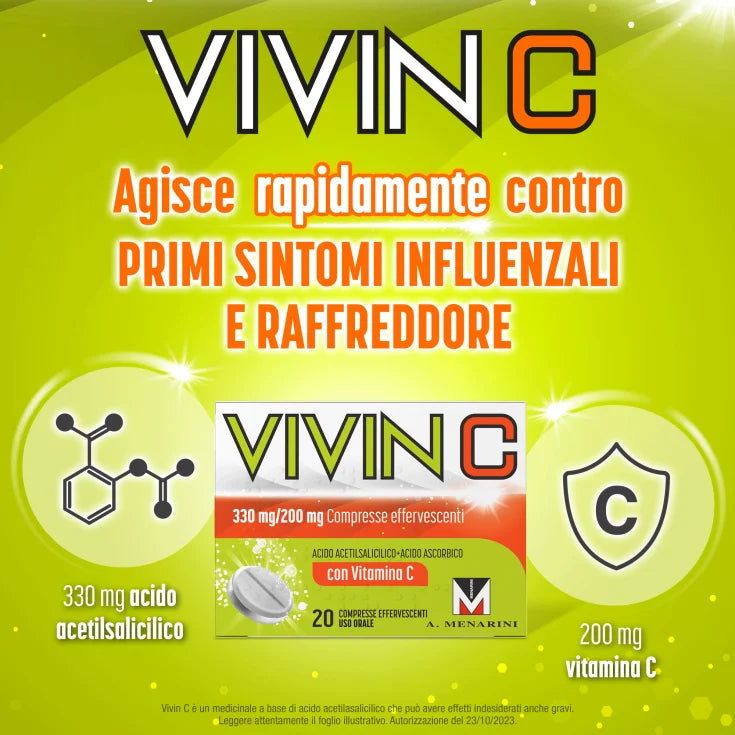 vivin c acido acetilsalicilico per influenza 20 compresse
