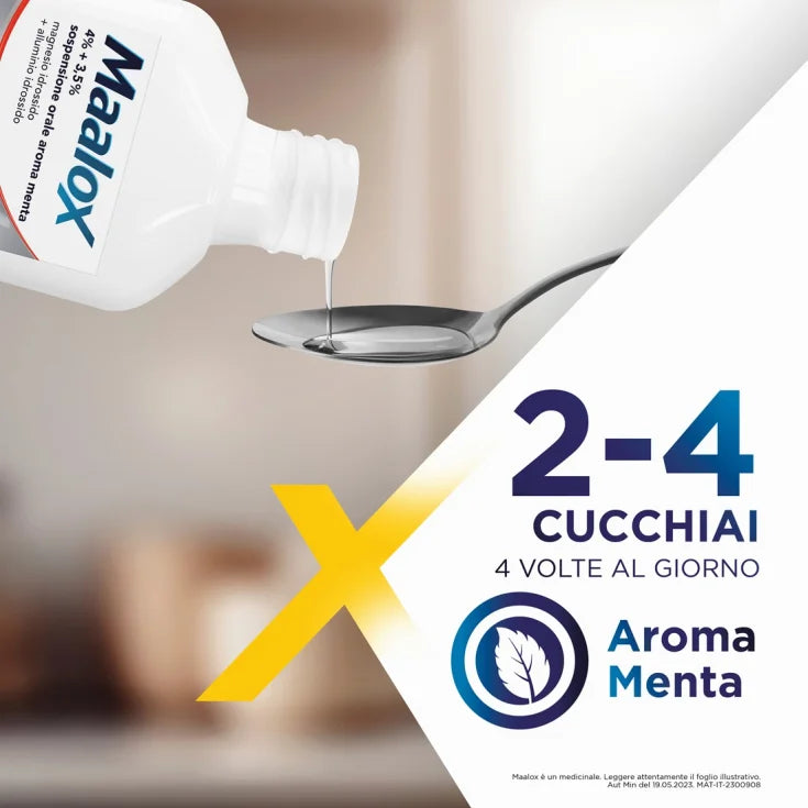 Maalox Sospensione Orale 4% + 3.5% Aroma Menta 250ml - Maalox Sospensione Orale 4% + 3.5% Aroma Menta 250ml